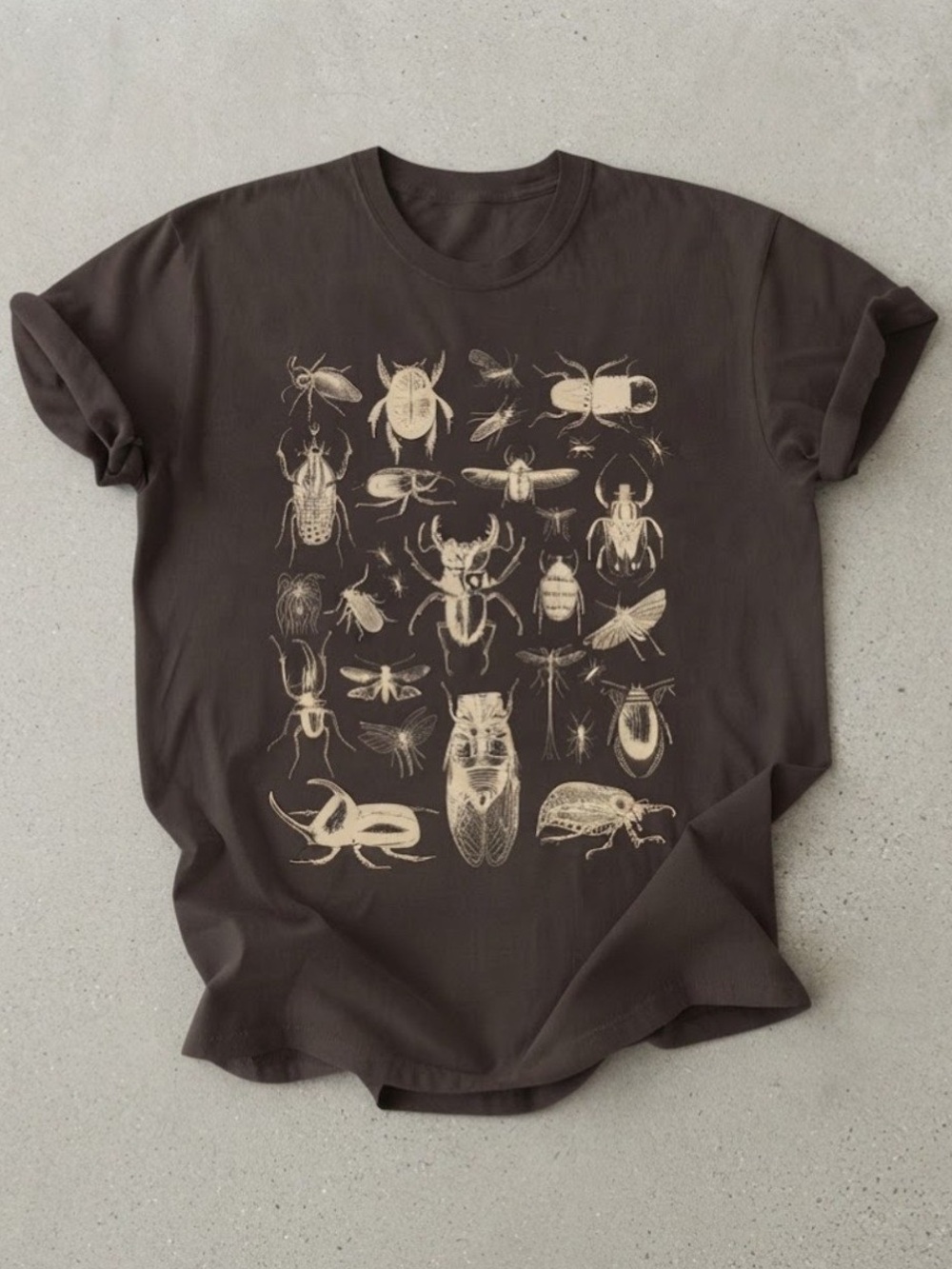 Scientific Insect Bugs Diagram Dark Brown Gildan T-Shirt